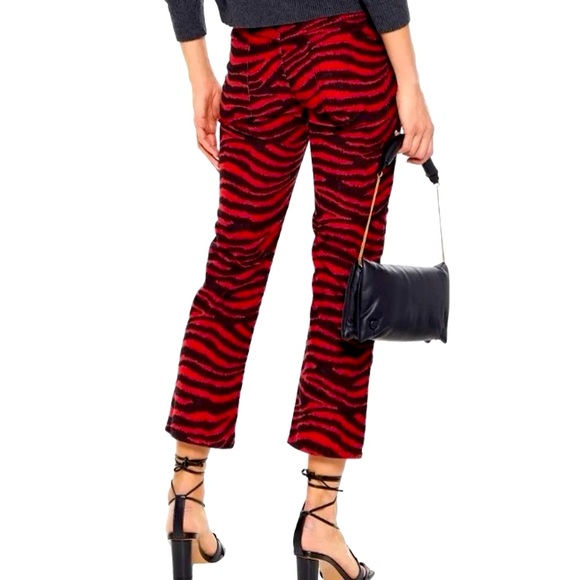 Isabel Marant Étoile Apolo tiger-print corduroy kick-flare pants –– NWT - Picture 4 of 17